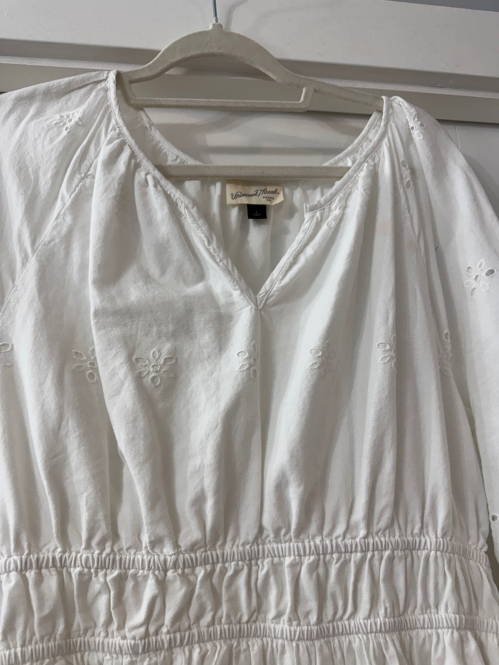 Universal Thread White Eyelet Peasant Dress - Picture 6 of 6